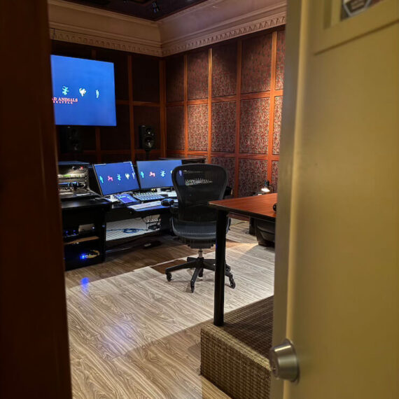 Professional 5.1 surround mix and control room with Pro Tools Ultimate, Avalon 737sp preamps, and 86 inch 4K display